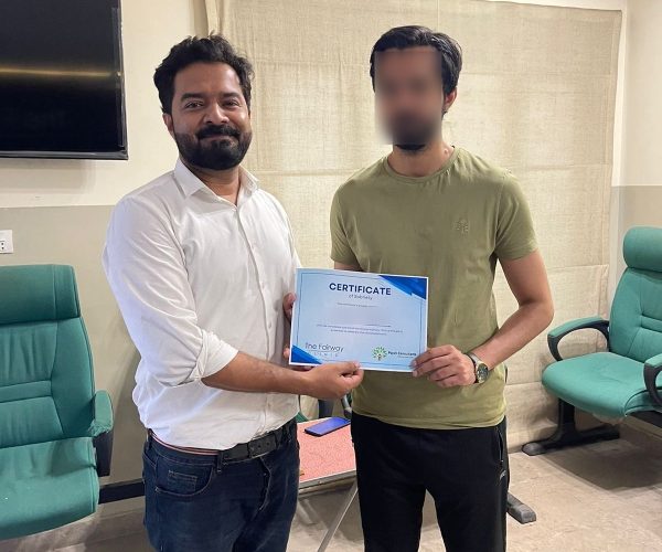 rehab completion certificate given to sober patient